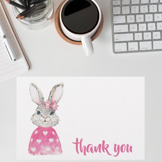 Papeterie Aquarelle Rabbit Preppy Merci