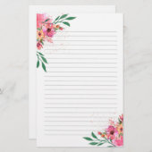 Papeterie Aquarelle rose (Devant / Derrière)