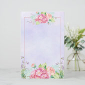 Papeterie Aquarelle rose moderne Cadre Floral (Debout devant)