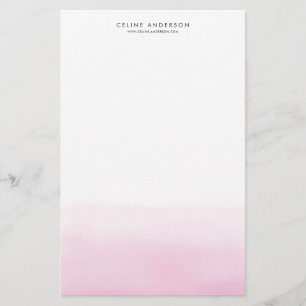 Papeterie Aquarelle rose pâle Ombre Gradient Personnalisé