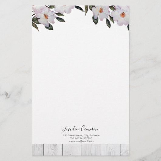 Papeterie Aquarelle rose Roses Ballerina Illustration (Devant)