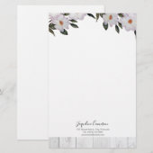 Papeterie Aquarelle rose Roses Ballerina Illustration (Devant / Derrière)