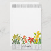 Papeterie Aquarelle rustique Fleurs de printemps Art Floral (Devant / Derrière)