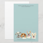 Papeterie Aquarelle se reposante de chien d'affaires (Devant / Derrière)