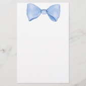 Papeterie Aquarelle simple Bébé Bleu Bow (Devant)