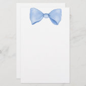 Papeterie Aquarelle simple Bébé Bleu Bow (Devant / Derrière)