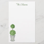 Papeterie Aquarelle Topiaire Monogrammé (Devant)