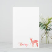 Papeterie Aquarelle toujours rose Doe Deer (Debout devant)