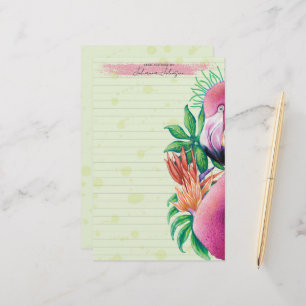 Papeterie Aquarelle tropicale rose Flamant rose Papier de pa