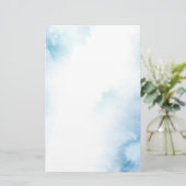 Papeterie Aquarelle Turquoise bleue Cadre Abstrait (Debout devant)