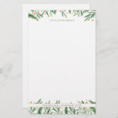 Papeterie Aquarelle Vert Rouge + Vacances de Noël Or (Devant / Derrière)