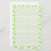 Papeterie Aquarelle verte Feuille (Devant / Derrière)