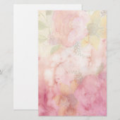 Papeterie Aquarelle Vintage à l'ancienne Pastel Floral (Devant / Derrière)