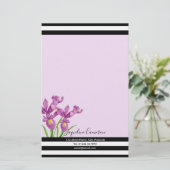 Papeterie Aquarelle violet Iris illustration botanique (Debout devant)
