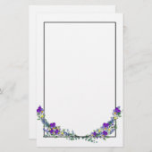 Papeterie Aquarelle violette Lavender Eucalyptus (Devant / Derrière)