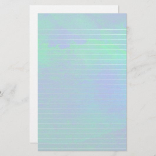 Papeterie Aquarelles de papier bleu et vert (Devant / Derrière)