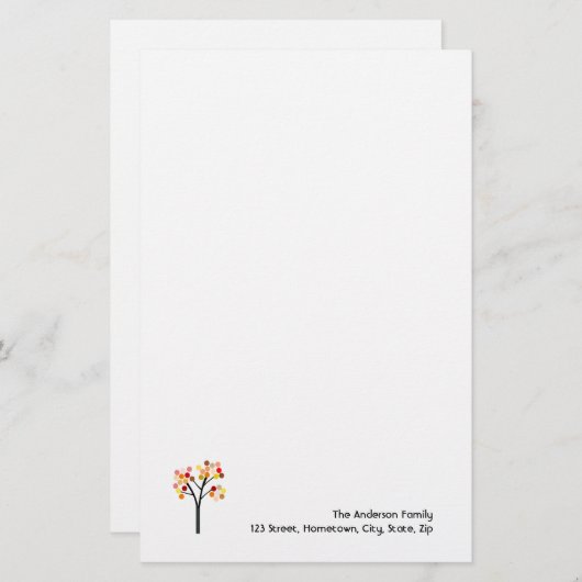 Papeterie Arbre d'automne (Devant / Derrière)