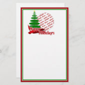 Papeterie Arbre de Noël avec cadre photo en ruban rouge (Devant / Derrière)