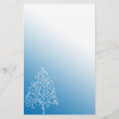 Papeterie Arbre de Noël blanc avec dégradé bleu (Devant)