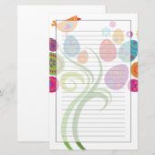 Papeterie Arbre de Pâques avec les oeufs et les fleurs (Devant / Derrière)