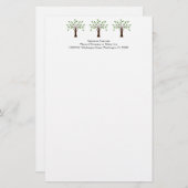 Papeterie Arbre du nom simple de coutume de nature d'arbres (Devant / Derrière)