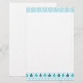 Papeterie Arbres de Noël et flocons de neige (Devant / Derrière)