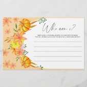 Papeterie Arc citrouille Qui suis-je jeu de douche nuptiale (Devant)