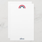 Papeterie Arc-en-ciel moderne en bleu (Devant / Derrière)