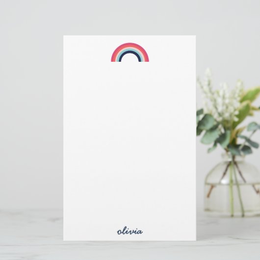 Papeterie Arc-en-ciel moderne en bleu (Debout devant)