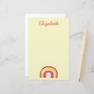 Papeterie Arc-en-ciel rétro jolie aquarelle