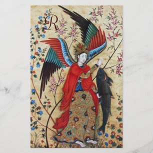PAPETERIE ARCHANGEL RAPHAEL ET PARCHEMENT DE POISSONS MONOGR