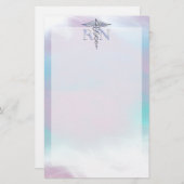 Papeterie Argent comme RN Caduceus Médicale Mère Pearl (Devant / Derrière)