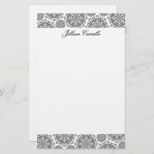 Papeterie argentée de flamme (Devant / Derrière)