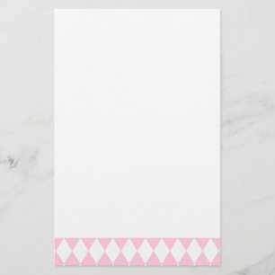Papeterie Arlequin rose et blanc