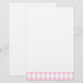 Papeterie Arlequin rose et blanc (Devant / Derrière)