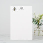 Papeterie Armoiries de l'abeille Vintage héraldique Preppy E (Debout devant)