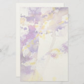 Papeterie arrière - plan d'aquarelle jaune et violet (Devant / Derrière)