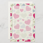 Papeterie Arrière - plan de coeurs (Devant / Derrière)