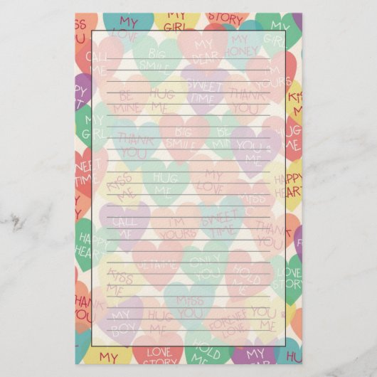 Papeterie Arrière - plan de forme d'amour (Devant)