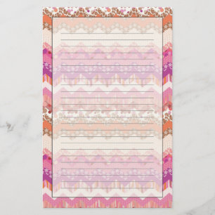 Papeterie arrière - plan de zigzag rose