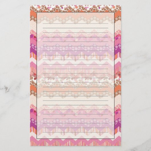 Papeterie arrière - plan de zigzag rose (Devant)