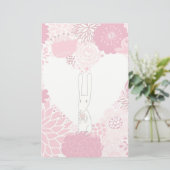Papeterie Arrière - plan floral romantique avec le lapin (Debout devant)