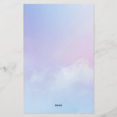 Papeterie Arrière - plan Pastel Pink et Blue Cloud (Dos)
