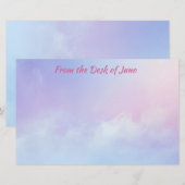 Papeterie Arrière - plan Pastel Pink et Blue Cloud (Devant / Derrière)