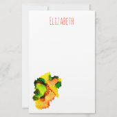 Papeterie art Abstrait alcool encre jaune vert (Devant)