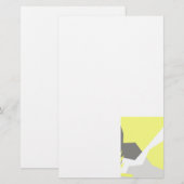 Papeterie Art Abstrait Énergie gris jaune (Devant / Derrière)