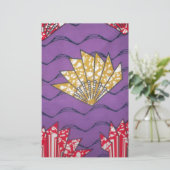 Papeterie Art africain Abstrait : Vagues de passion violette (Debout devant)