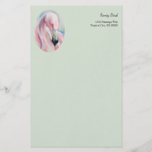 Papeterie Art en pastel de Flamant rose rose personnalisé