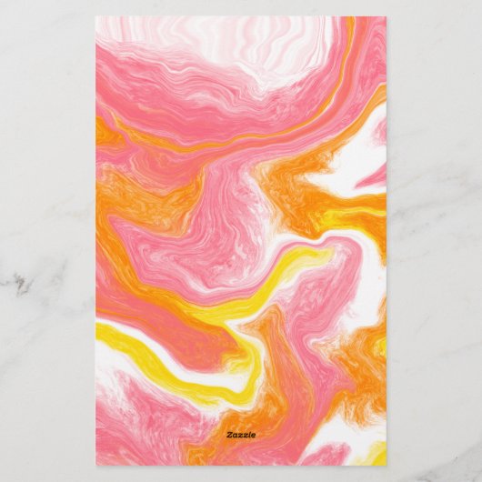 Papeterie Art fluide rose et orange (Dos)