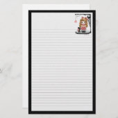 Papeterie Art gothique rose de pixel de poupée d'amour (Devant / Derrière)